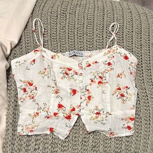 Floral White Top